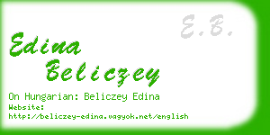 edina beliczey business card